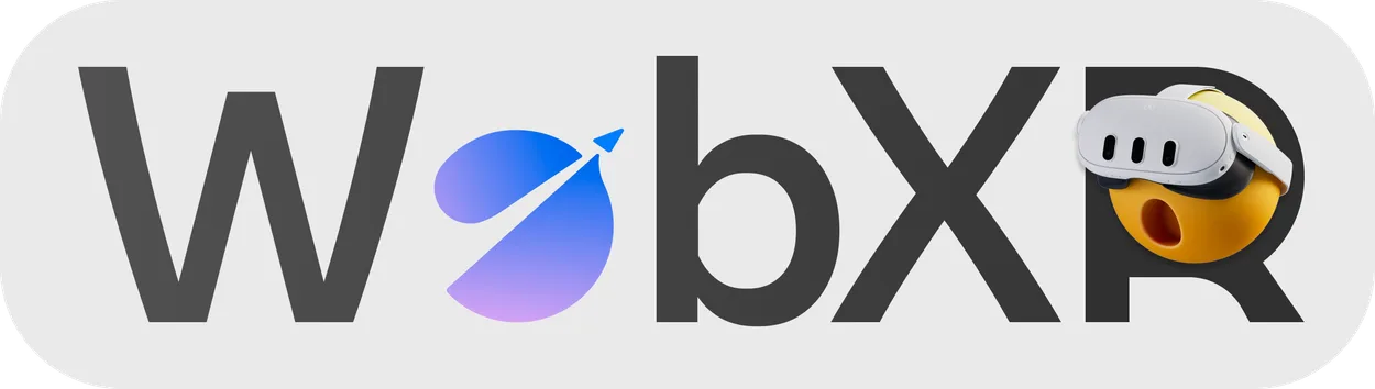 WebXR logo with a Meta Quest headset